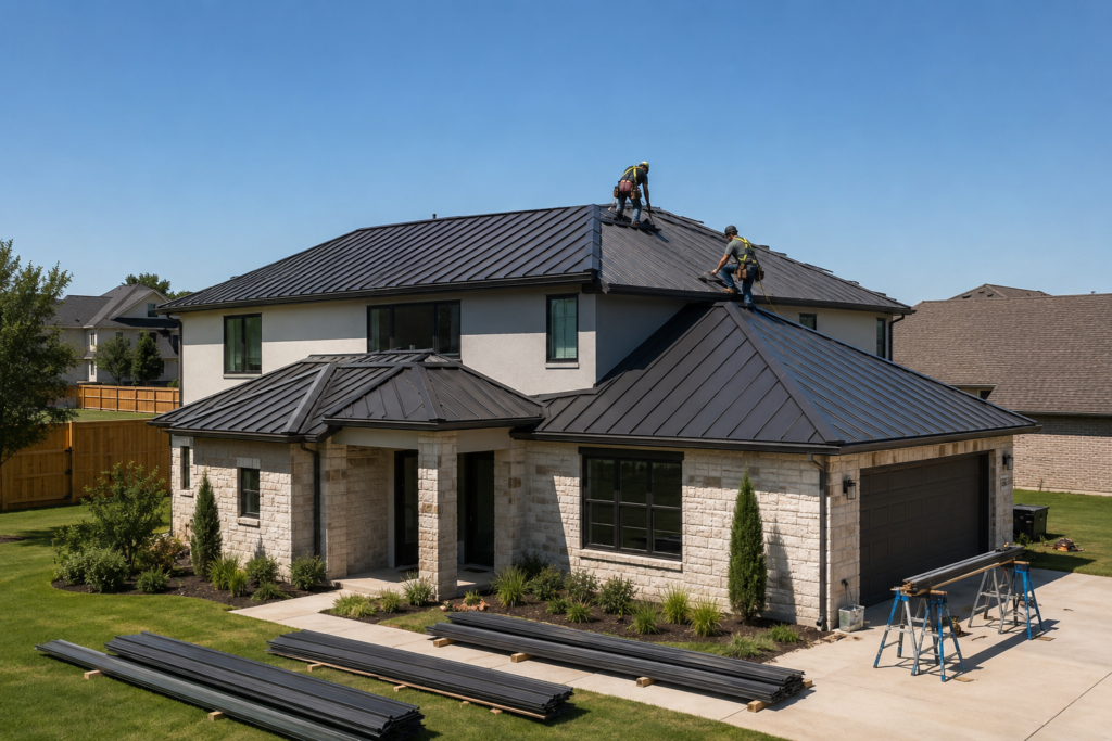 Metal roofing installation in Edmond Oklahoma